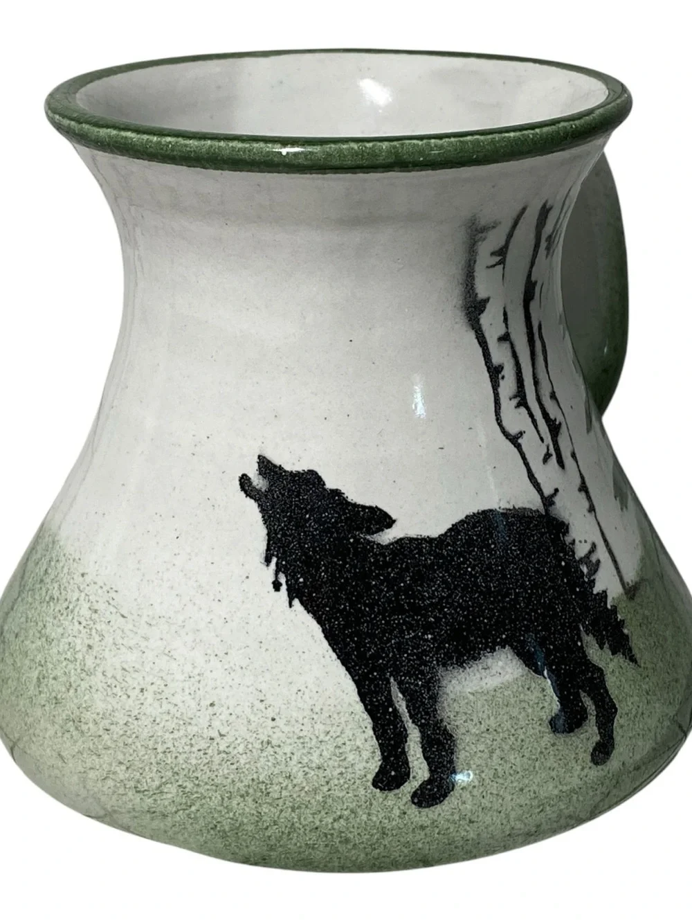Vintage Travel Wolf Coffee Mug Cup Stoneware Specialties Mountains Trees Forest